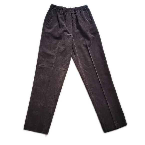 Alia Pull On Elastic Waist Corduroy Brown Pants ~ High Rise ~ Sz 8 ~ 30" Inseam - Picture 1 of 6